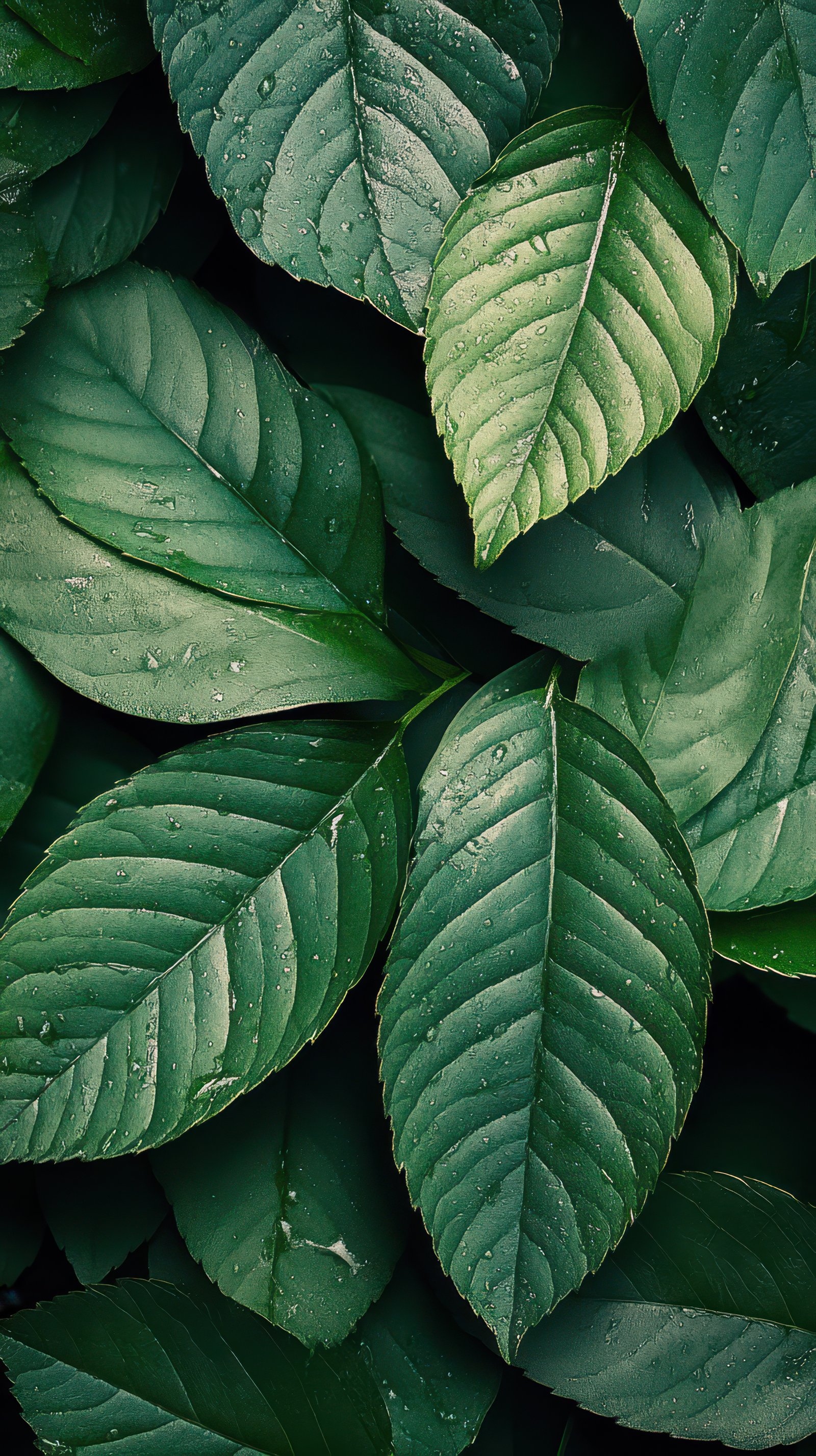 Lush green leaves showcasing varying textures and shades during a spring afternoon